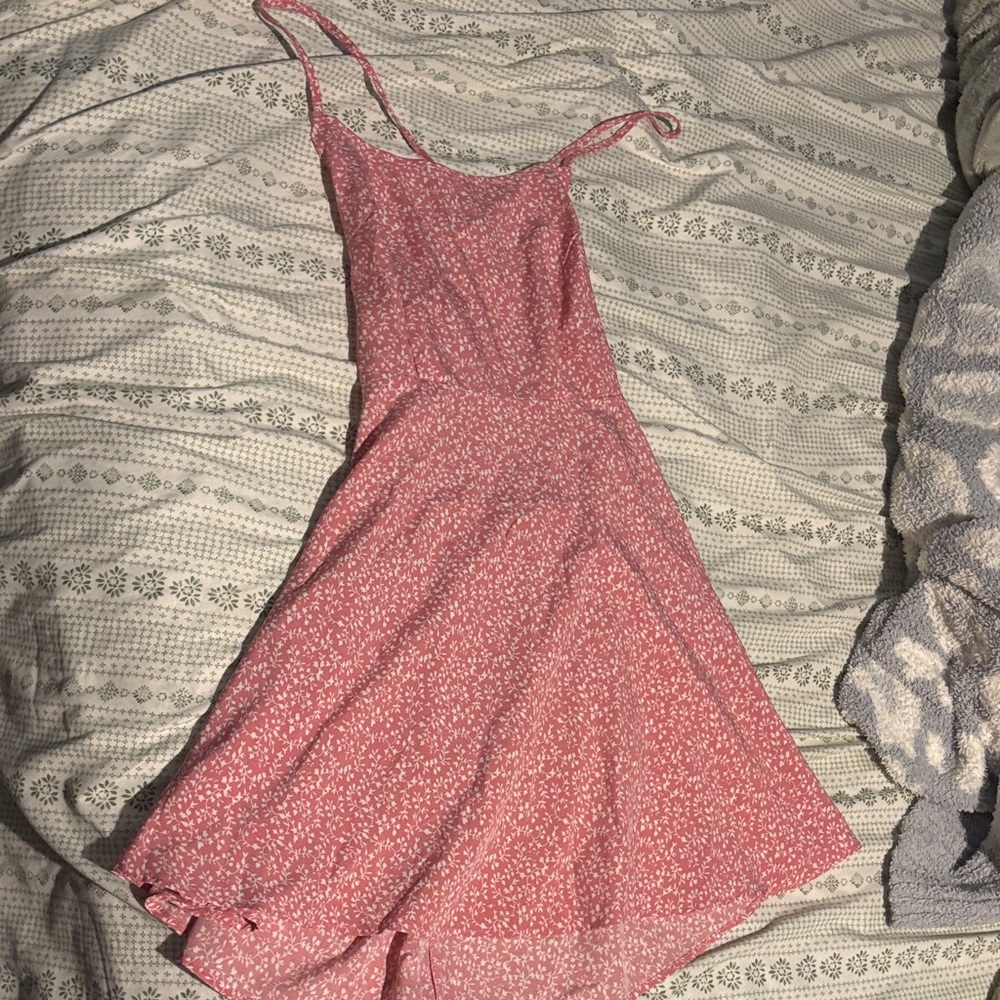 SHEIN Pink Floral Midi Dress